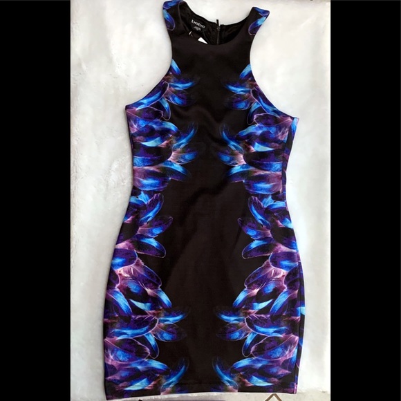 NWT Bebe Feather Glow Printed Dress - Picture 3 of 8